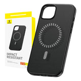 Magnetisk telefonfoder til iPhone 15 ProMax Baseus Fauxther-serie (sort)
