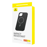 Magnetisk telefonfoder til iPhone 15 ProMax Baseus Fauxther-serie (sort)