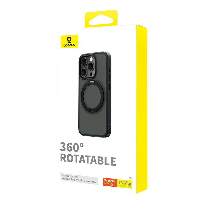 Magnetisk telefonfoder til iPhone 15 ProMax Baseus CyberLoop-serie (sort)