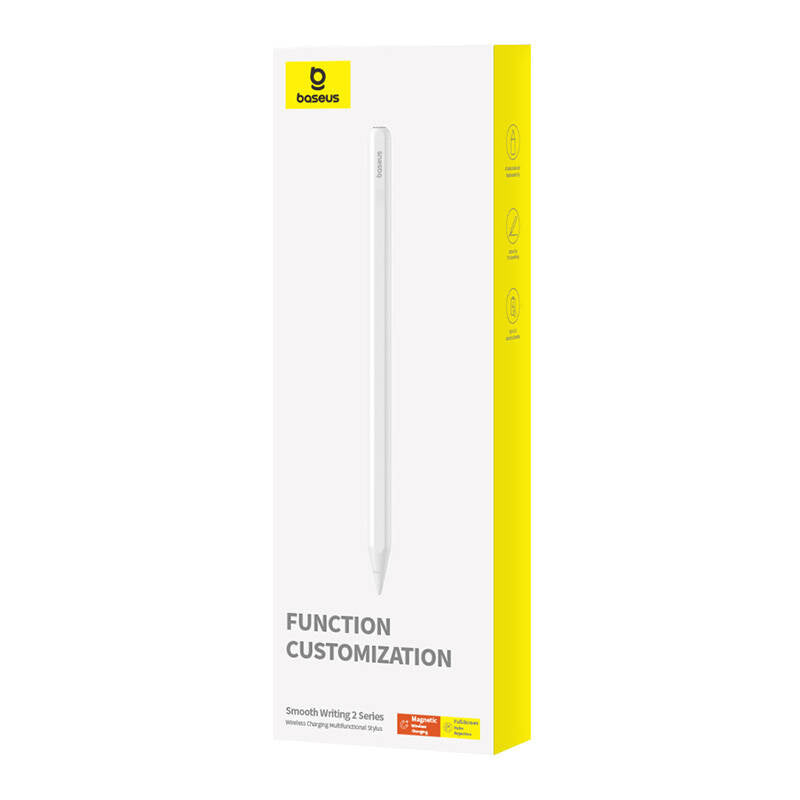 Aktiv, multifunktionel stylus Baseus Smooth Writing Series med trådløs opladning, USB-C (hvid)
