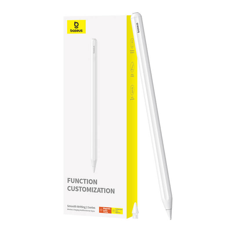 Aktiv, multifunktionel stylus Baseus Smooth Writing Series med trådløs opladning, USB-C (hvid)