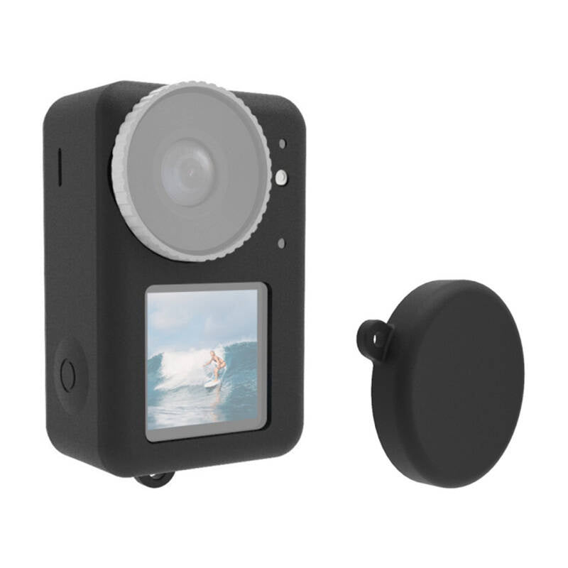 Silikon Puluz- kuffert til DJI Osmo Action 3 / 4 / 5 Pro med linseomslag (sort)