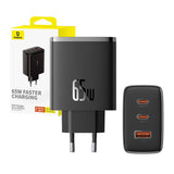 Væglader Baseus OS-Cube Pro 2xUSB-C + USB, 65W (sort)