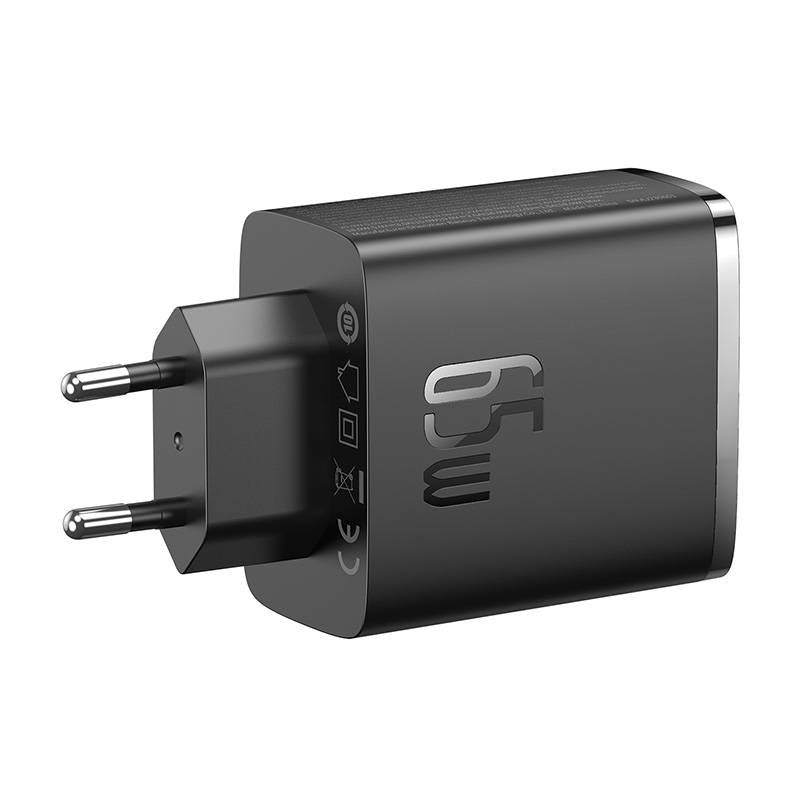 Væglader Baseus OS-Cube Pro 2xUSB-C + USB, 65W (sort)