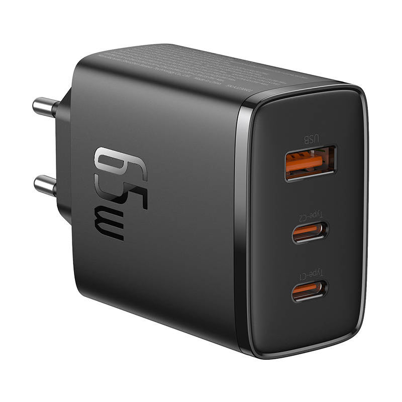 Væglader Baseus OS-Cube Pro 2xUSB-C + USB, 65W (sort)
