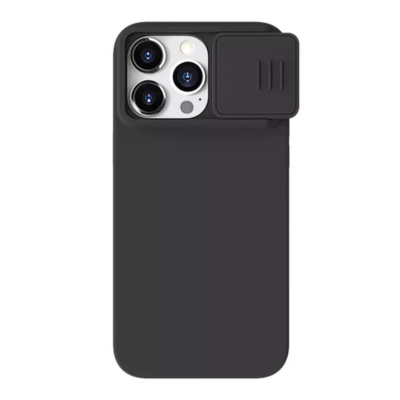 Nillkin CamShield Silky Silicone Case til iPhone 15 Pro (klassisk sort))