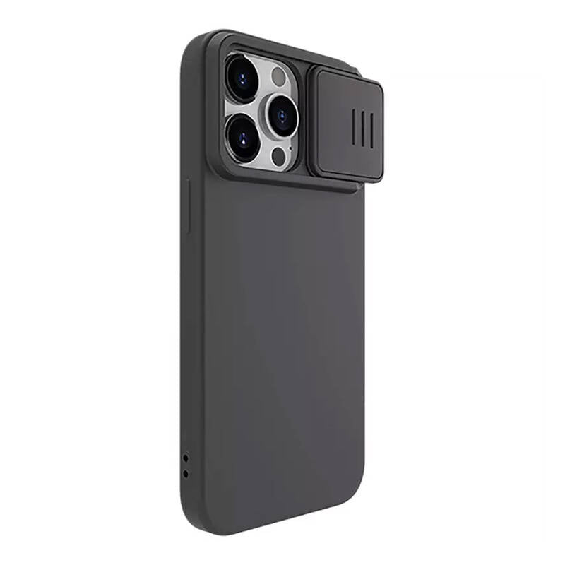 Nillkin CamShield Silky Silicone Case til iPhone 15 Pro (klassisk sort))