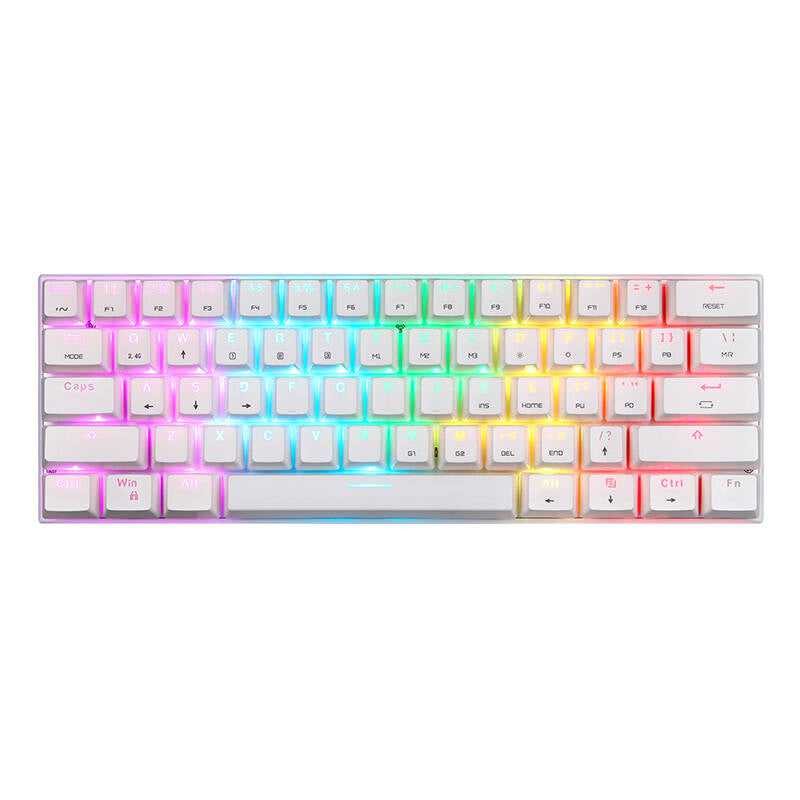Trådløst mekanisk tastatur Motospeed SK62 Hvid (blå switch)