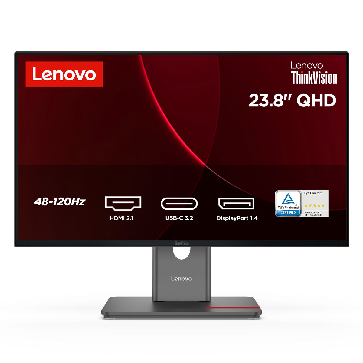Lenovo ThinkVision P24Q-40 computerskærm 60,5 cm (23.8") 2560 x 1440 pixel Quad HD LCD Sort