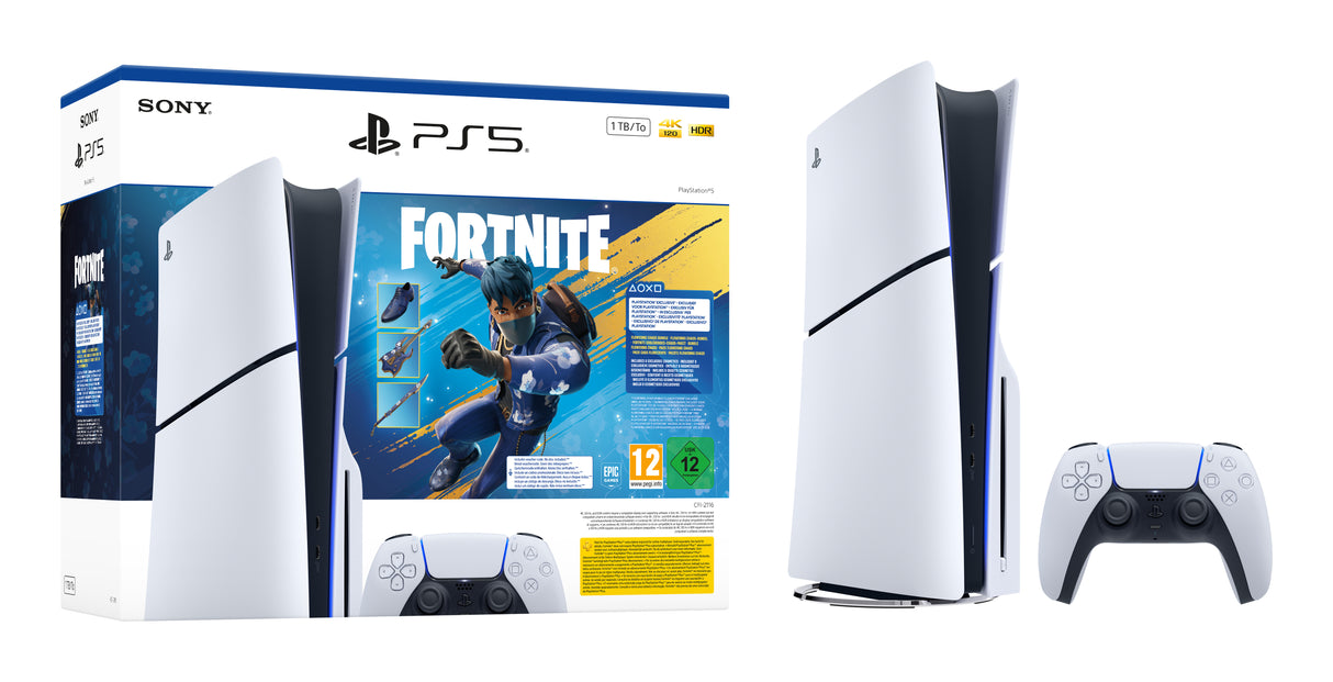 Sony PlayStation 5 - Fortnite Flowering Chaos Bundle 1,02 TB Wi-Fi Sort, Hvid