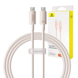 Hurtig opladning kabel Baseus USB-C til USB-C Habitat Series 1m 100W (rosa)