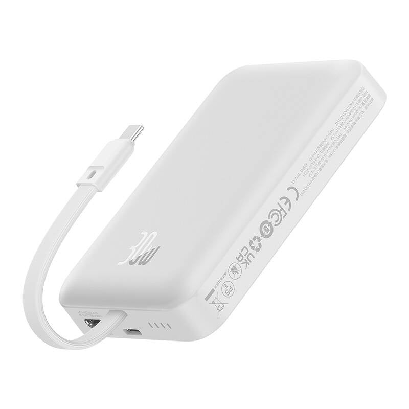 Powerbank Baseus Magnetic Mini 10000mAh, USB-C 30W MagSafe (hvid)