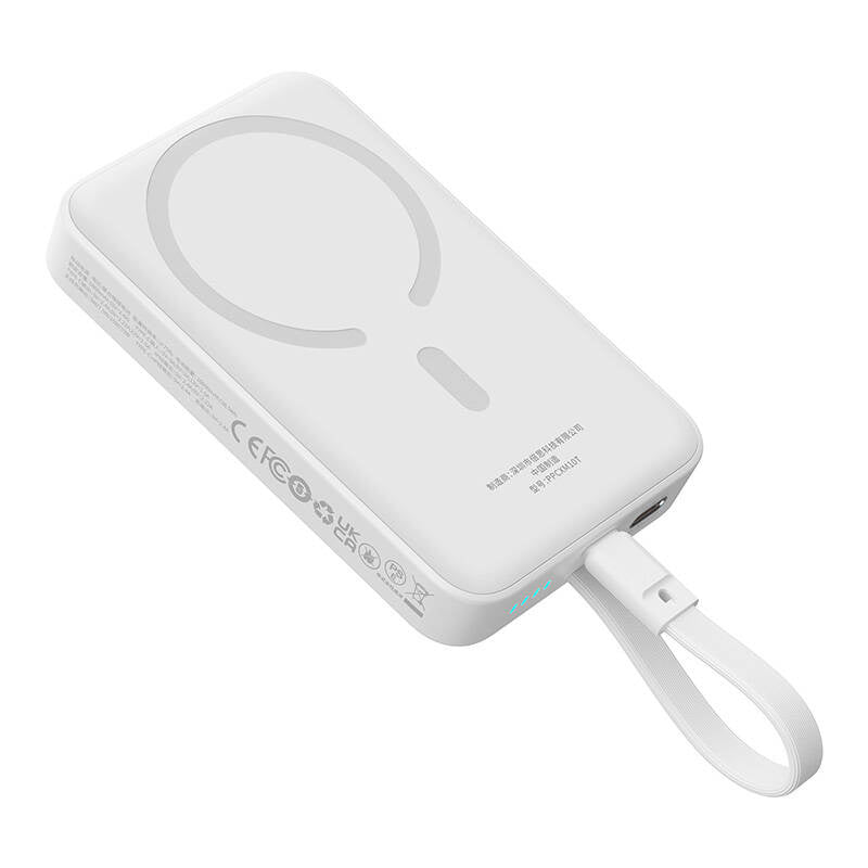 Powerbank Baseus Magnetic Mini 10000mAh, USB-C 30W MagSafe (hvid)