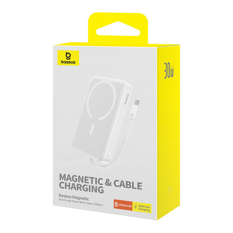 Powerbank Baseus Magnetic Mini 10000mAh, USB-C 30W MagSafe (hvid)