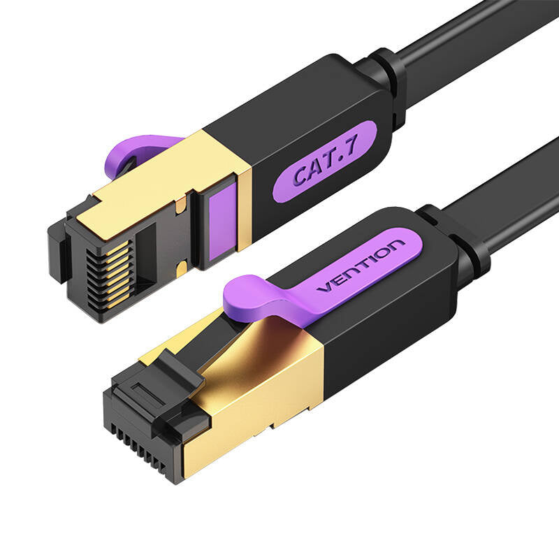 Flad netværkskabel UTP CAT7 Vention ICABG RJ45 Ethernet 10Gbps 1,5 m sort