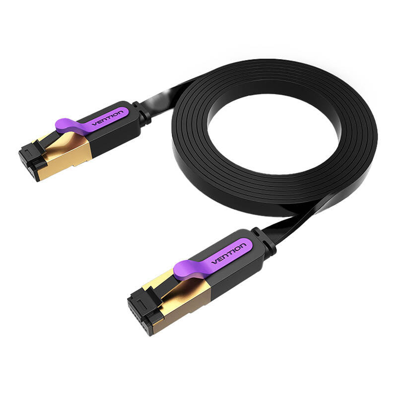 Flad netværkskabel UTP CAT7 Vention ICABG RJ45 Ethernet 10Gbps 1,5 m sort