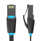 Flad netværkskabel CAT6 UTP Vention IBJBK RJ45 Ethernet 1000Mbps 8m sort