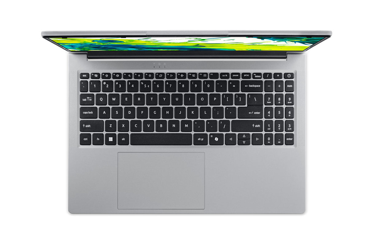 Acer Aspire Lite AL15-54P-55WH Intel Core Ultra 5 115U Laptop 39,6 cm (15.6") Fuld HD 16 GB LPDDR5-SDRAM 512 GB SSD Wi-Fi 6 (802.11ax) Windows 11 Home US International Sølv