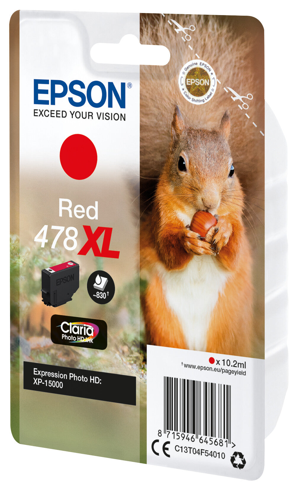 Epson 478XL Rød 830 sider Blæk C13T04F54010
