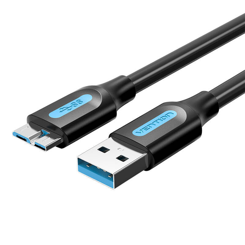 USB 3.0 A til Micro-B kabel Vention COPBG 2A 1,5m sort PVC