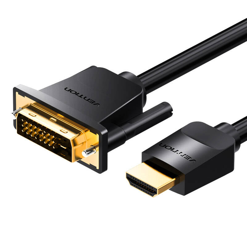 Kabel HDMI til DVI (24+1) Vention ABFBH 2m, 4K 60Hz/ 1080P 60Hz (Czarny)