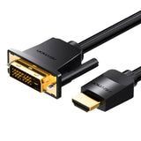Kabel HDMI til DVI (24+1) Vention ABFBH 2m, 4K 60Hz/ 1080P 60Hz (Czarny)