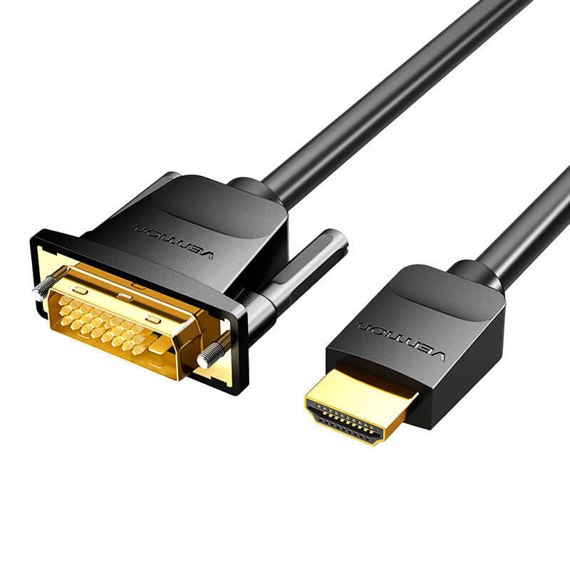 Kabel HDMI til DVI (24+1) Vention ABFBH 2m, 4K 60Hz/ 1080P 60Hz (Czarny)