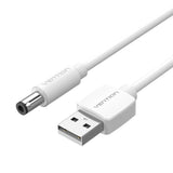 Power Cable USB 2.0 til DC 5,5 mm Barrel Jack 5V Vention CEYWG 1,5 m (hvid)