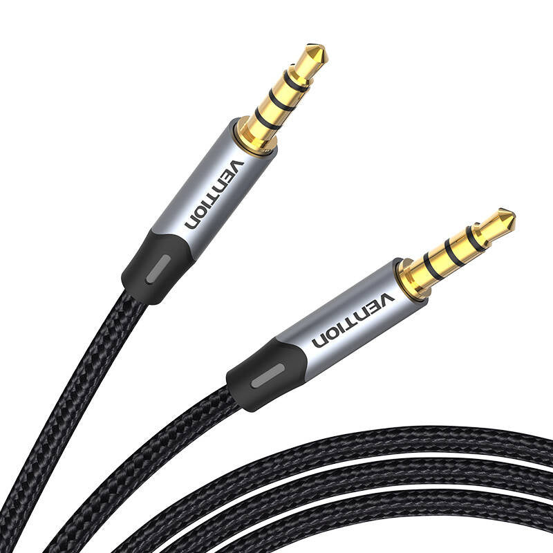 Kabel Audio TRRS 3,5 mm mini jack Vention BAQHF 1 m Grå