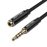 Audio kabel TRRS 3,5 mm mandlig til 3,5 mm kvindelig Vention BHCBF 1 m sort