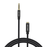 Audio kabel TRRS 3,5 mm mandlig til 3,5 mm kvindelig Vention BHCBI 3 m sort