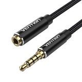 Audio kabel TRRS 3,5 mm mandlig til 3,5 mm kvindelig Vention BHCBI 3 m sort