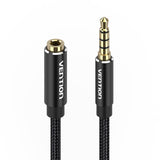 Audio kabel TRRS 3,5 mm mandlig til 3,5 mm kvindelig Vention BHCBJ 5 m sort