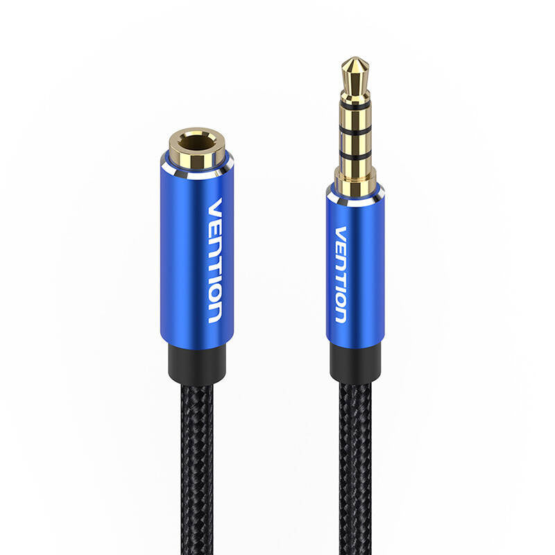 Audio kabel TRRS 3,5 mm mandlig til 3,5 mm kvindelig Vention BHCLJ 5 m blå