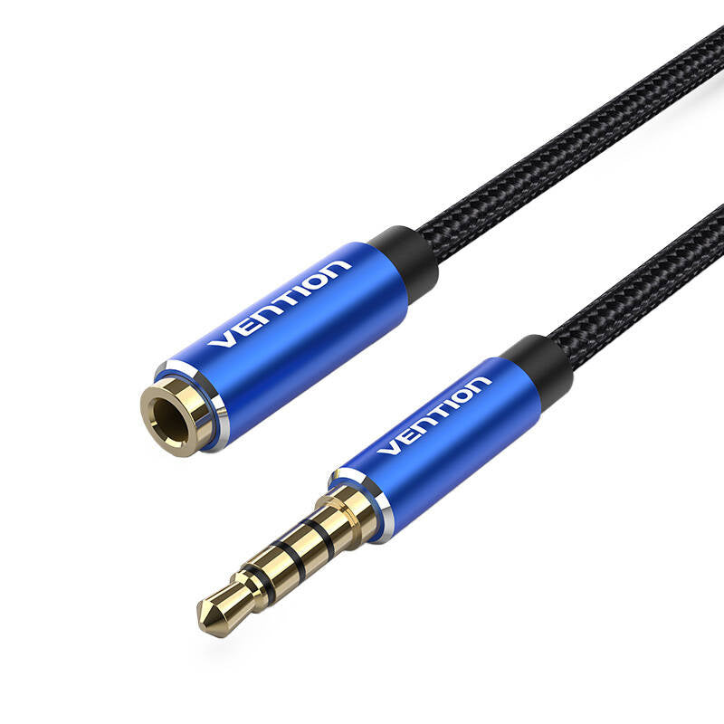 Audio kabel TRRS 3,5 mm mandlig til 3,5 mm kvindelig Vention BHCLJ 5 m blå