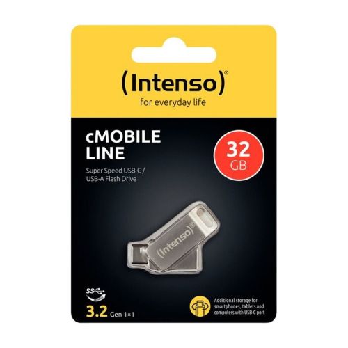 Intenso Pendrive 32GB cMobile Line USB 3.2 / Type-C, Sølv EU (3536480)