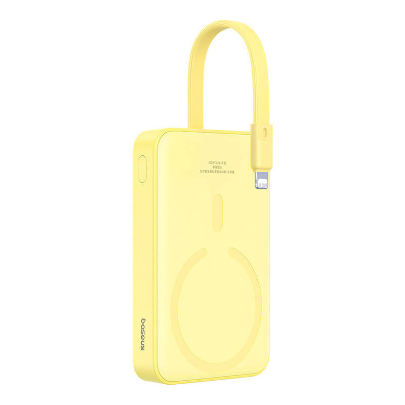 Powerbank Baseus Magnetic Mini 10000mAh, USB-C 20W MagSafe (gul)