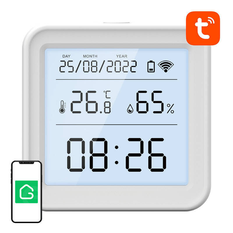 Smart temperatur og fugtighed sensor WiFi Gosund S6 LCD Tuya