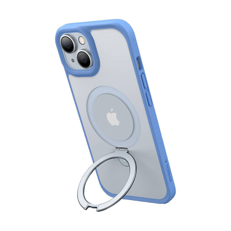 Torras telefonfoder Ostand Matte til iPhone 15 (blå)