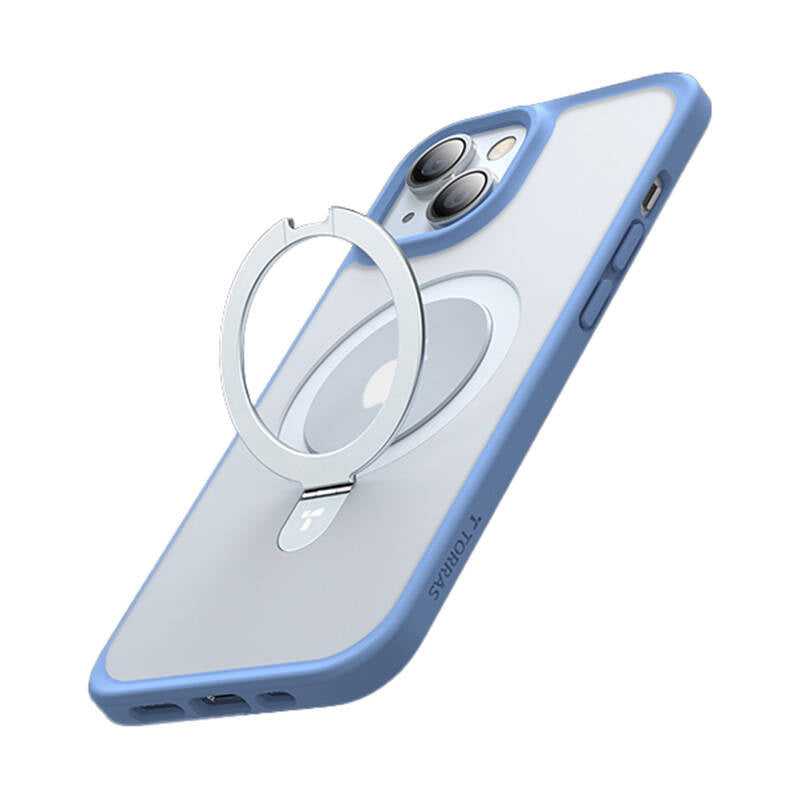 Torras telefonfoder Ostand Matte til iPhone 15 (blå)