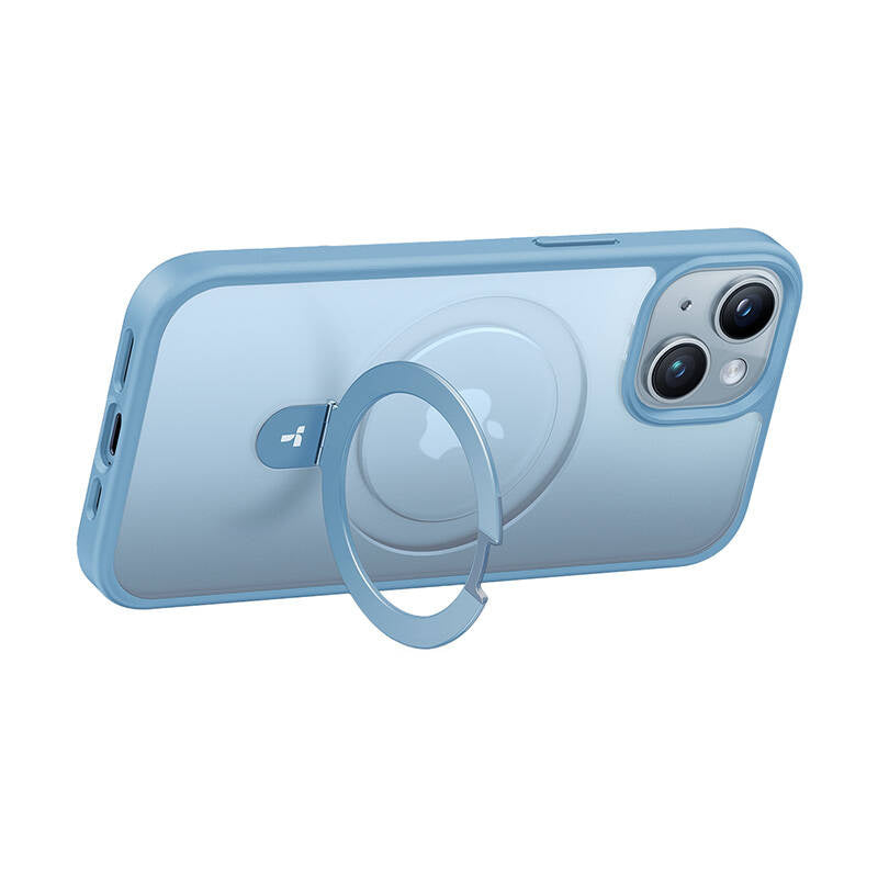 Torras telefonfoder Ostand Matte til iPhone 15 (blå)