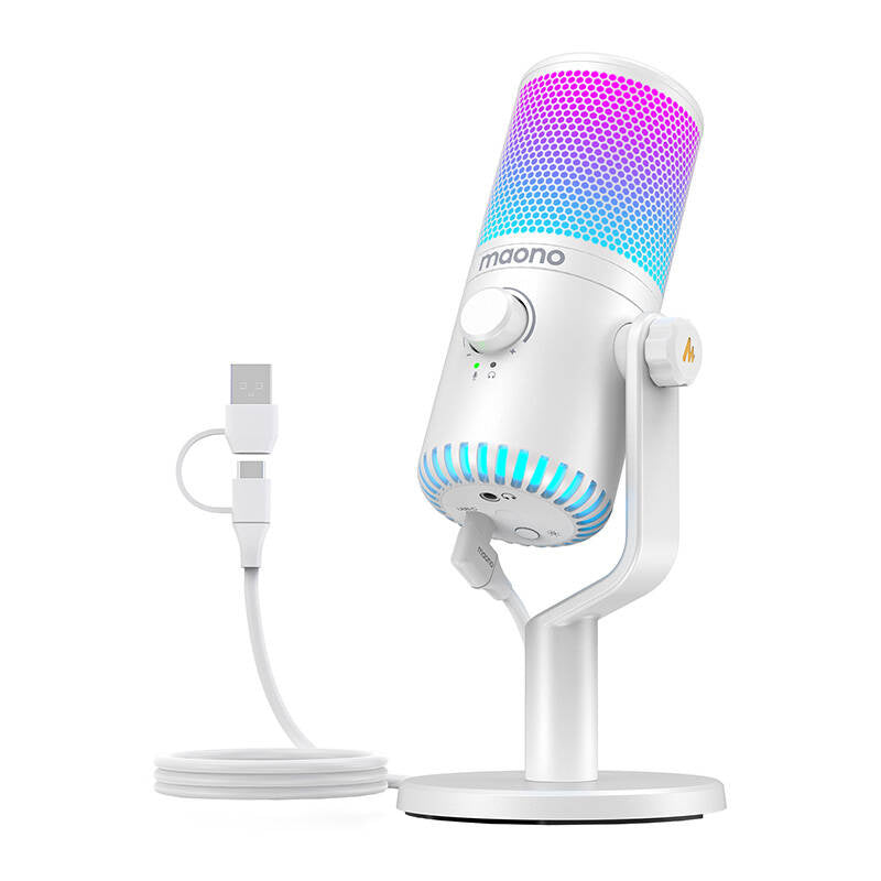 Spillemikrofon Maono DM30RGB (hvid)