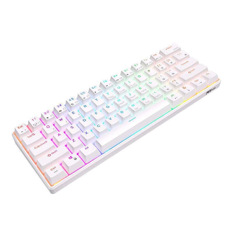 Mekanisk tastatur Royal Kludge RK61 RGB, brun stik (hvid)