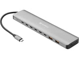 Sandberg 136-80 dockingstation Ledningsført USB 3.2 Gen 2 (3.1 Gen 2) Type-C Grå