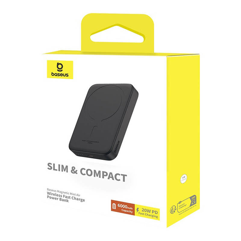Mini trådløs PowerBank 20W Baseus (sort)