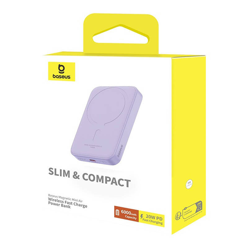 Powerbank mini Baseus 6000 mAh 20W (lila)