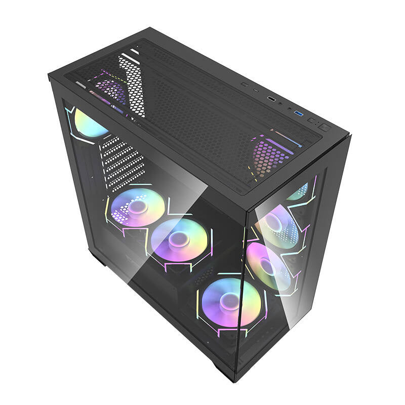 Darkflash DS900 computer case (sort) + 7 ARGB fans