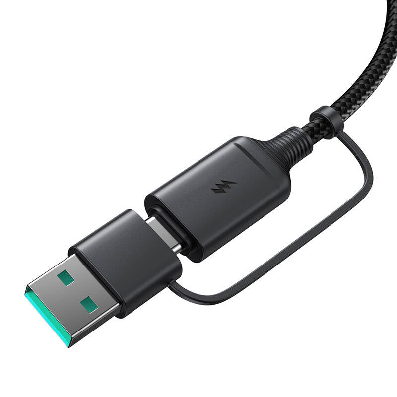 Joyroom JR-WQM03 magnetisk oplader, USB + USB-C, 1,2 m (sort)