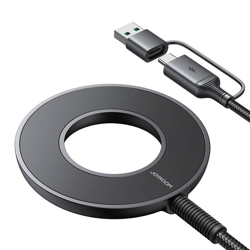 Joyroom JR-WQM03 magnetisk oplader, USB + USB-C, 1,2 m (sort)