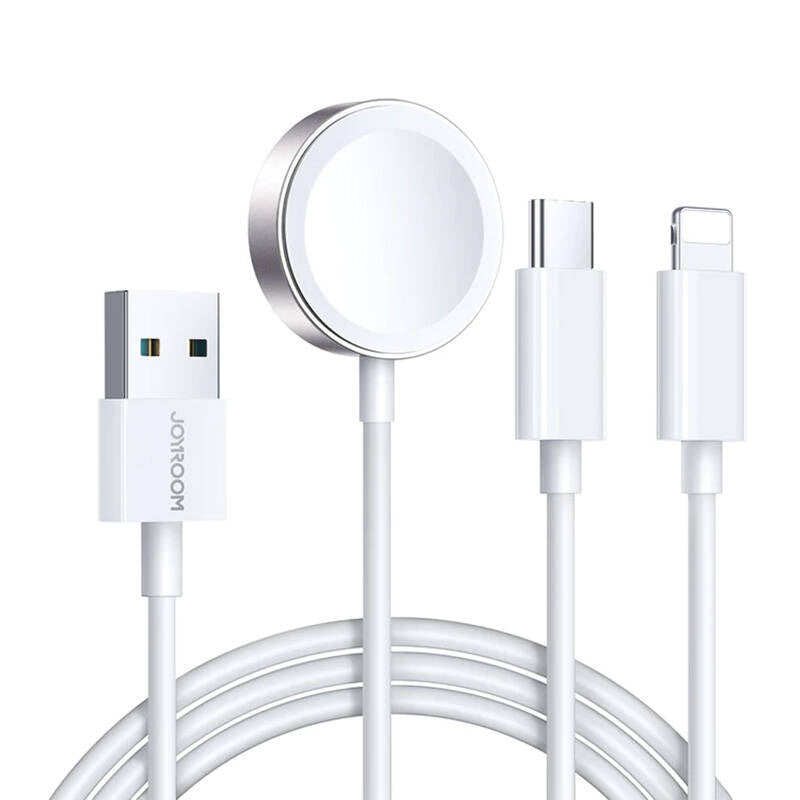 Apple Watch Magnetisk oplader Joyroom S-IW008 Lightning + USB-C 5V 1.2m (hvid)